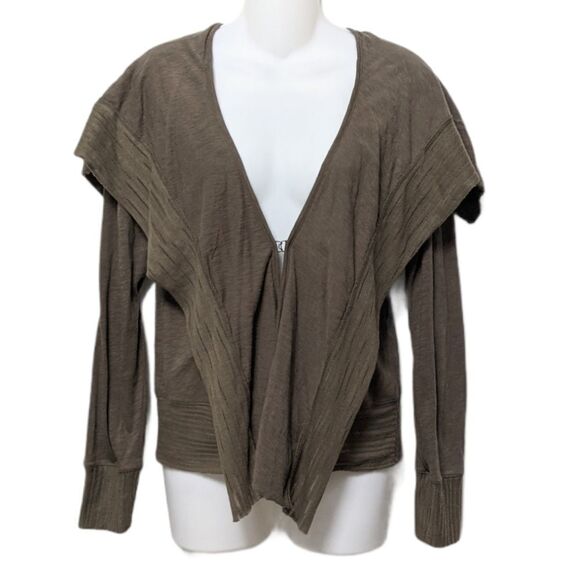 TINY Waterfall Front Green Cotton Cardigan XS - Picture 2 of 8
